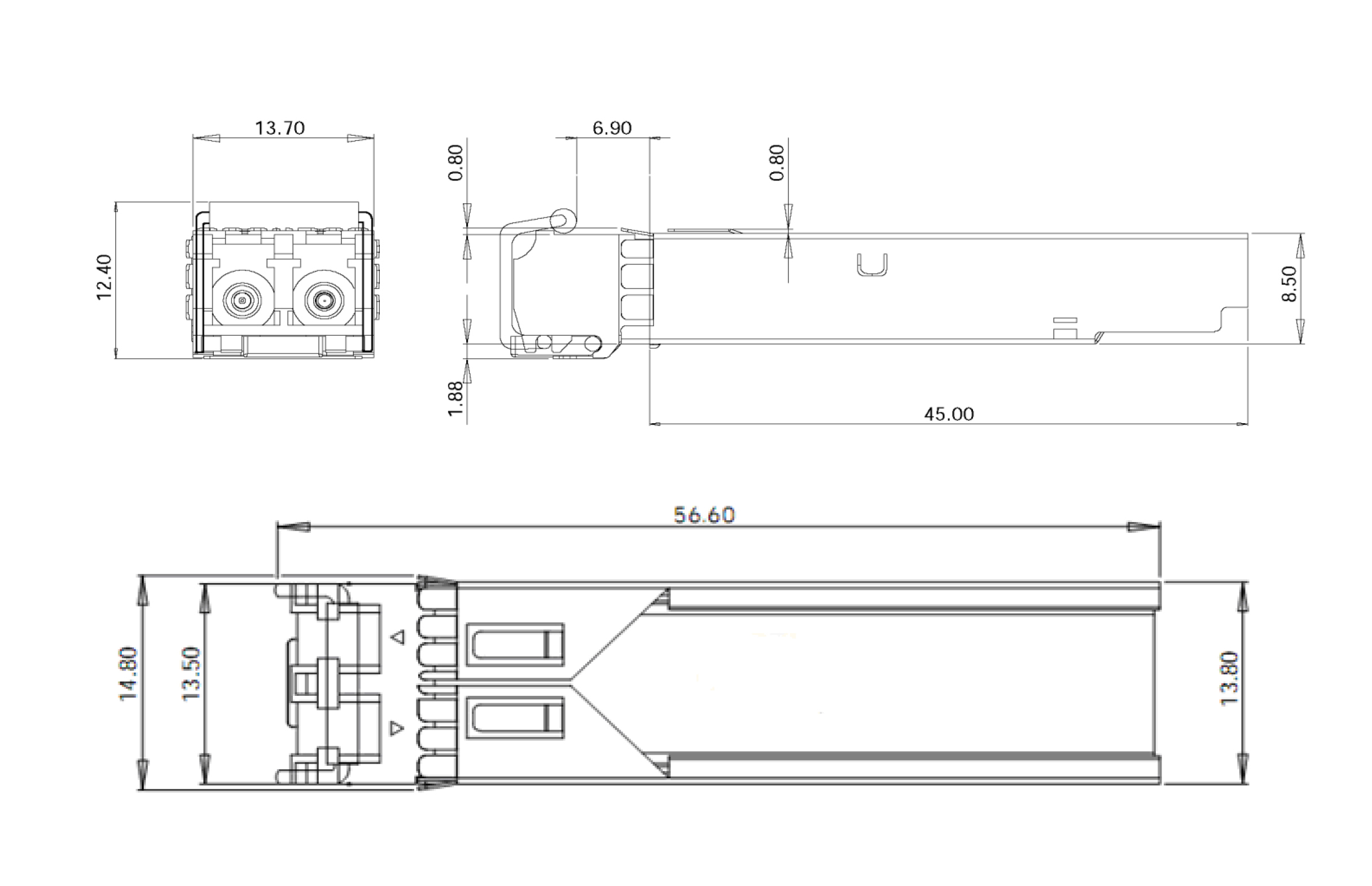 SFP-1G系列 Transceiver Modules 1埠Gigabit光纖SFP模組 LY-2632LC