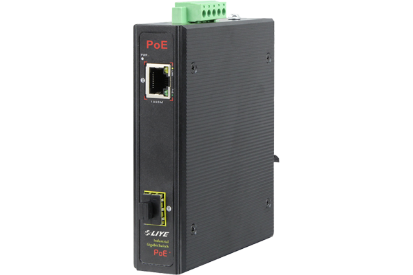光纖網路設備 LYP33021PF-IPS 2埠Gigabit工業POE交換機(光纖收發器)