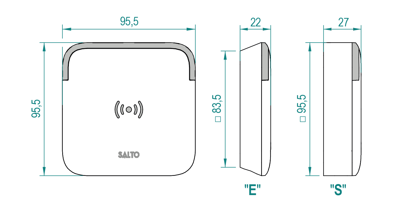 SALTO 壁裝讀卡器 xs-wall-reader