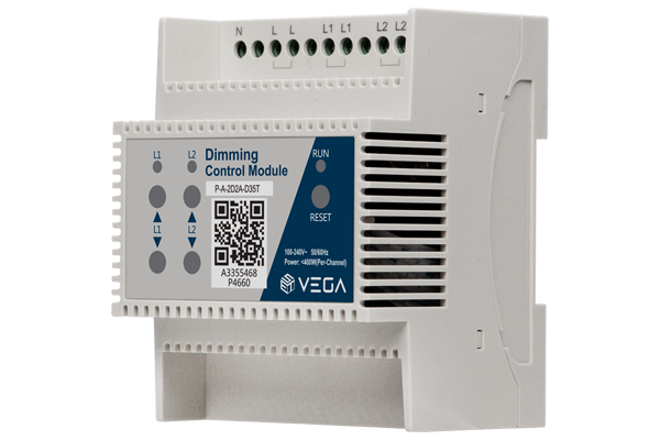 VEGA BA 調光控制器 BA 調光控制器，主要用於白熾燈、LED無極調光燈、鹵素燈等燈的調光，可以控制兩個迴路，支援軟啟動調光且調光速度可調，具有保險絲熔斷警告和過溫警告功能。