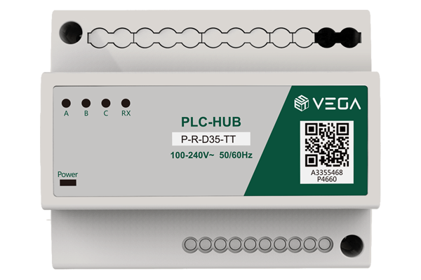 VEGA PLC-HUB PLC-HUB採用6P D35導軌安裝殼體，三相電接線方式，用於中繼電力線載波信號，提高電力線載波跨相能力。